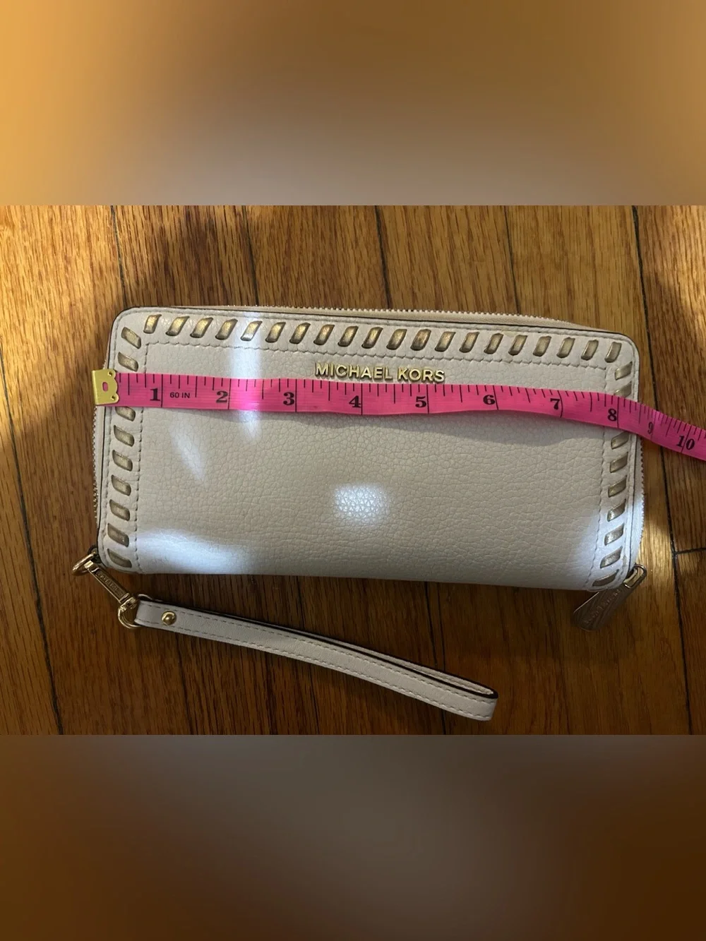 Michael Kors Lauryn Large Shoulder Bag Leather Optic White And Wallet